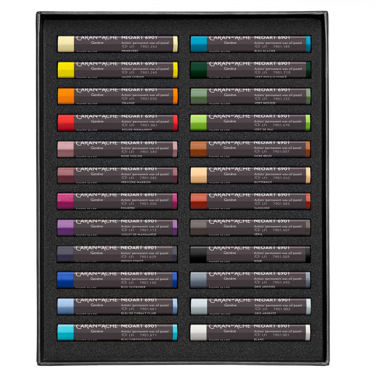 Estojo Giz Pastel Oleoso Neoart 6901 Caran D'ache com 24 Cores