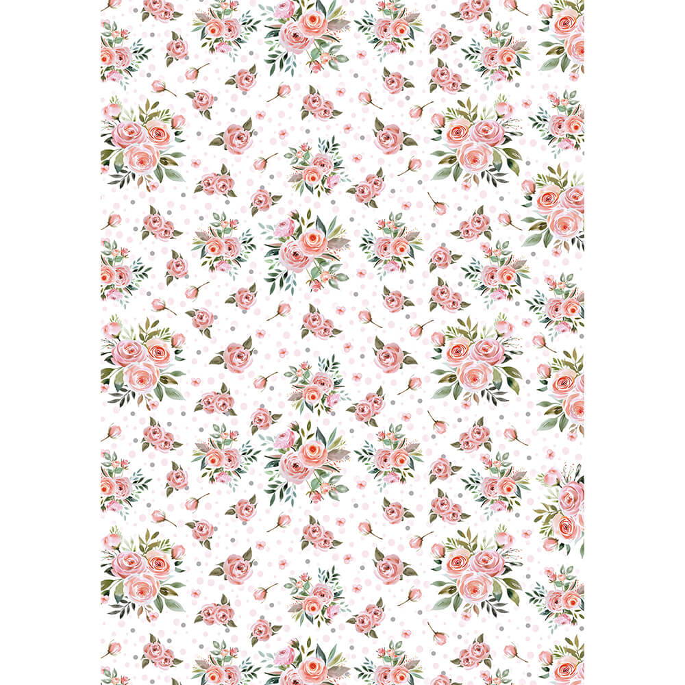 Estampa Adesiva Coleção Linda Magia Flores 32x45cm para Artesanato e Scrapbook Esta-030 - Litoarte