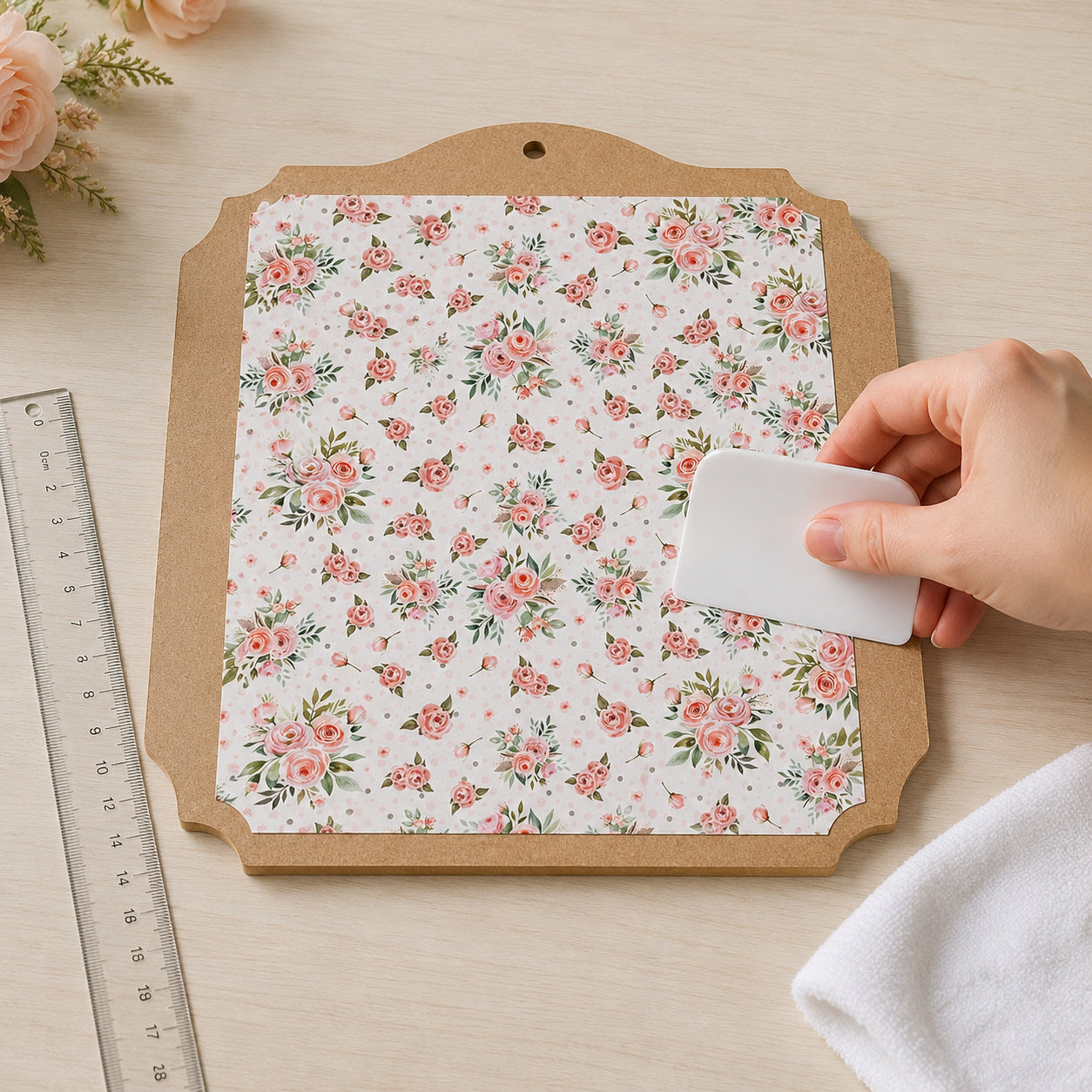 Estampa Adesiva Coleção Linda Magia Flores 32x45cm para Artesanato e Scrapbook Esta-030 - Litoarte