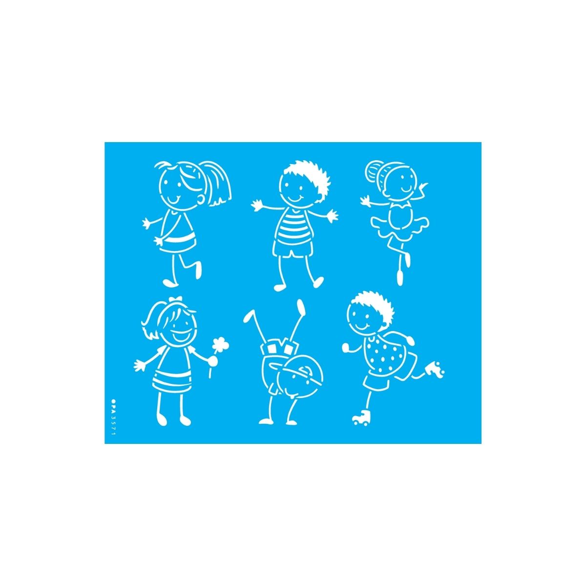 Stencil Opa 20x25cm - Infantil Crianças Palito - 3571
