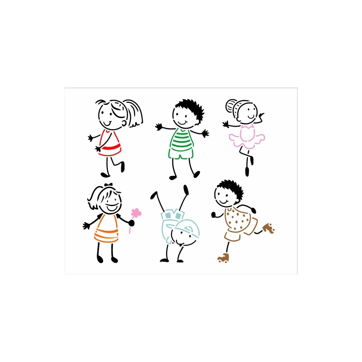 Stencil Opa 20x25cm - Infantil Crianças Palito - 3571