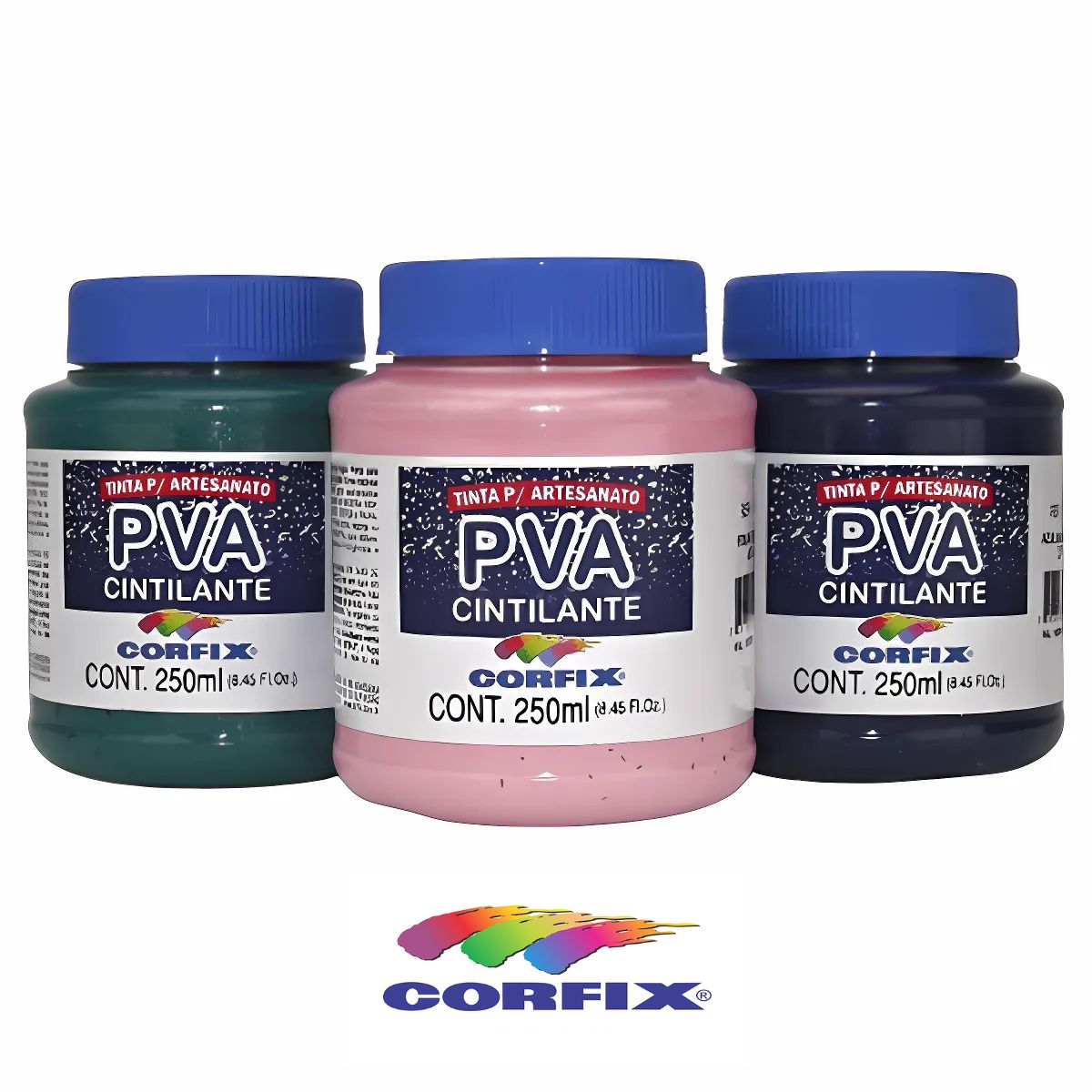 Tinta Pva para Artesanato Corfix Cintilante 250ml - 16221