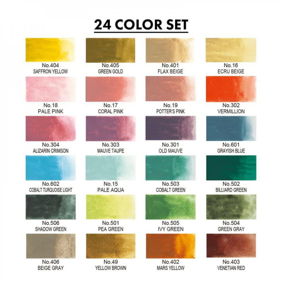 Estojo Tinta Aquarela Kuretake Pastilha Gansai Tambi com 24 Cores Art Nouveau