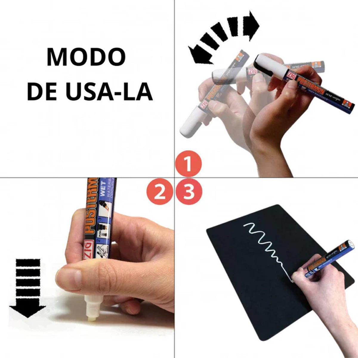 Estojo de Marcador Zig Posterman Kuretake Ponta Medium com 4 Cores Pasteis