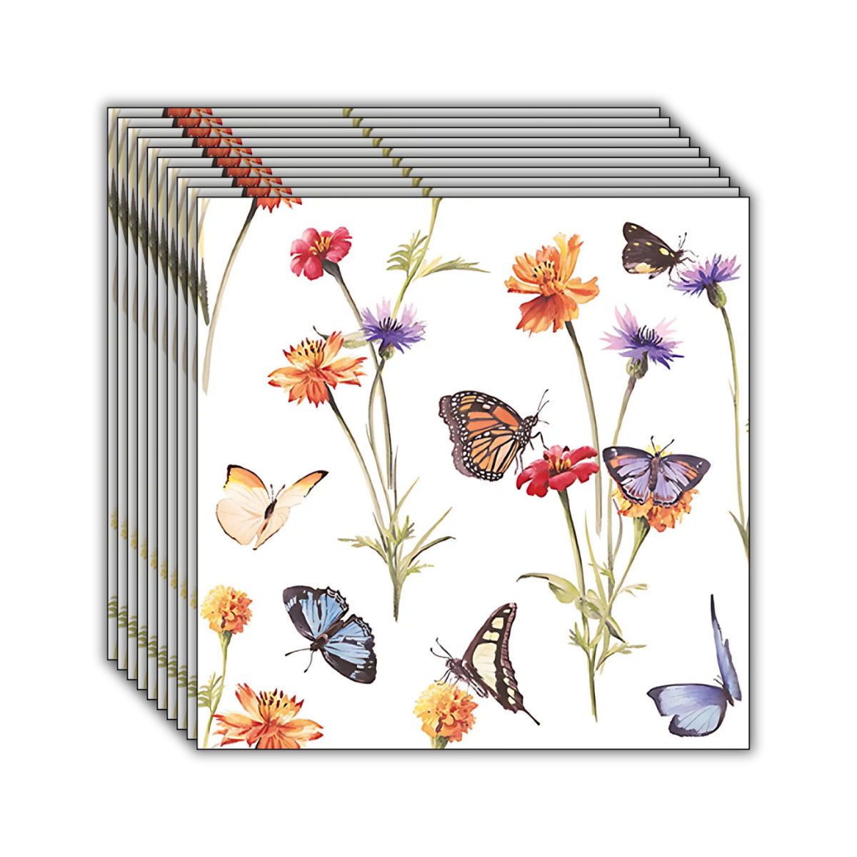 Guardanapo para Decoupage Ambiente 33x33cm com 20 Unidades - Jardim das Borboletas