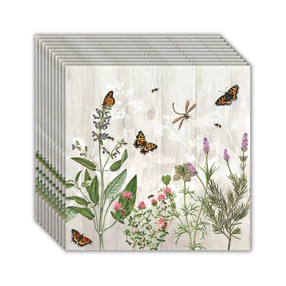 Guardanapo para Decoupage Ambiente 33x33cm com 20 Unidades - Jardim Borboleta