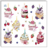 Guardanapo para Decoupage Ambiente 33x33cm com 20 Unidades - Cupcakes e Frutas