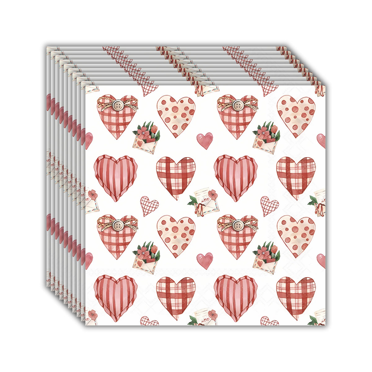 Guardanapo para Decoupage Ambiente 33x33cm com 20 Unidades - Corações