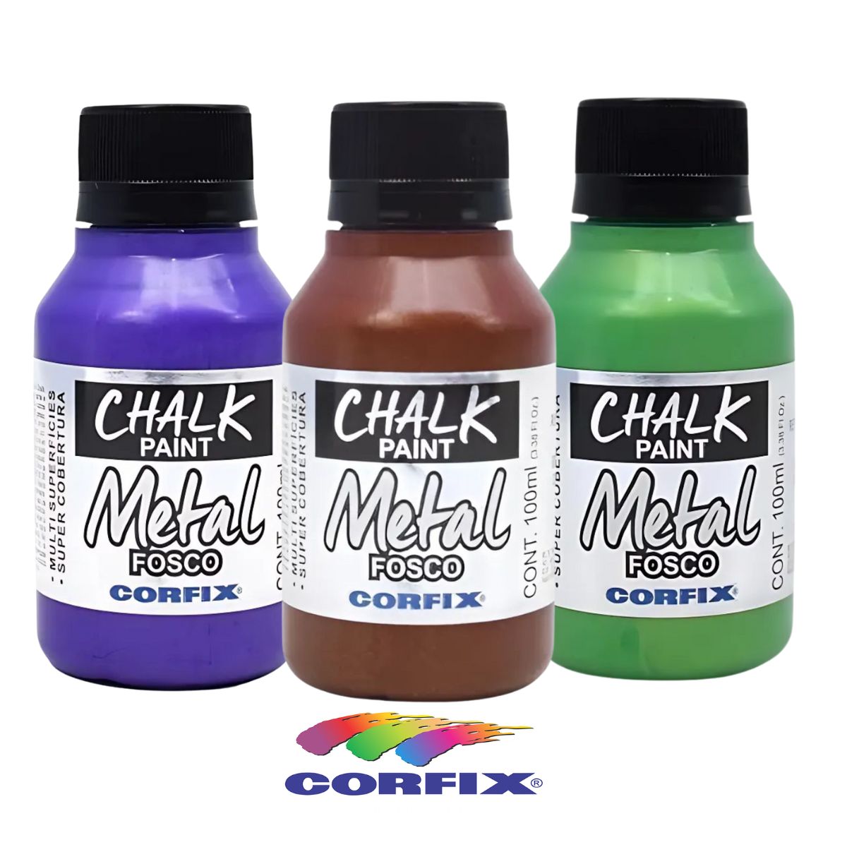 Tinta Chalk Paint Metálica Fosca Corfix 100ml - 23111