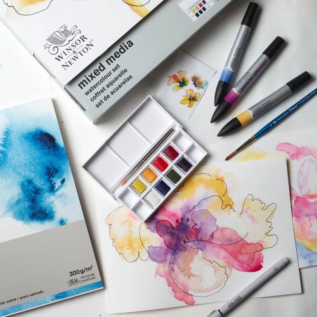 Estojo Aquarela Mixed Media Winsor & Newton com 7 Peças