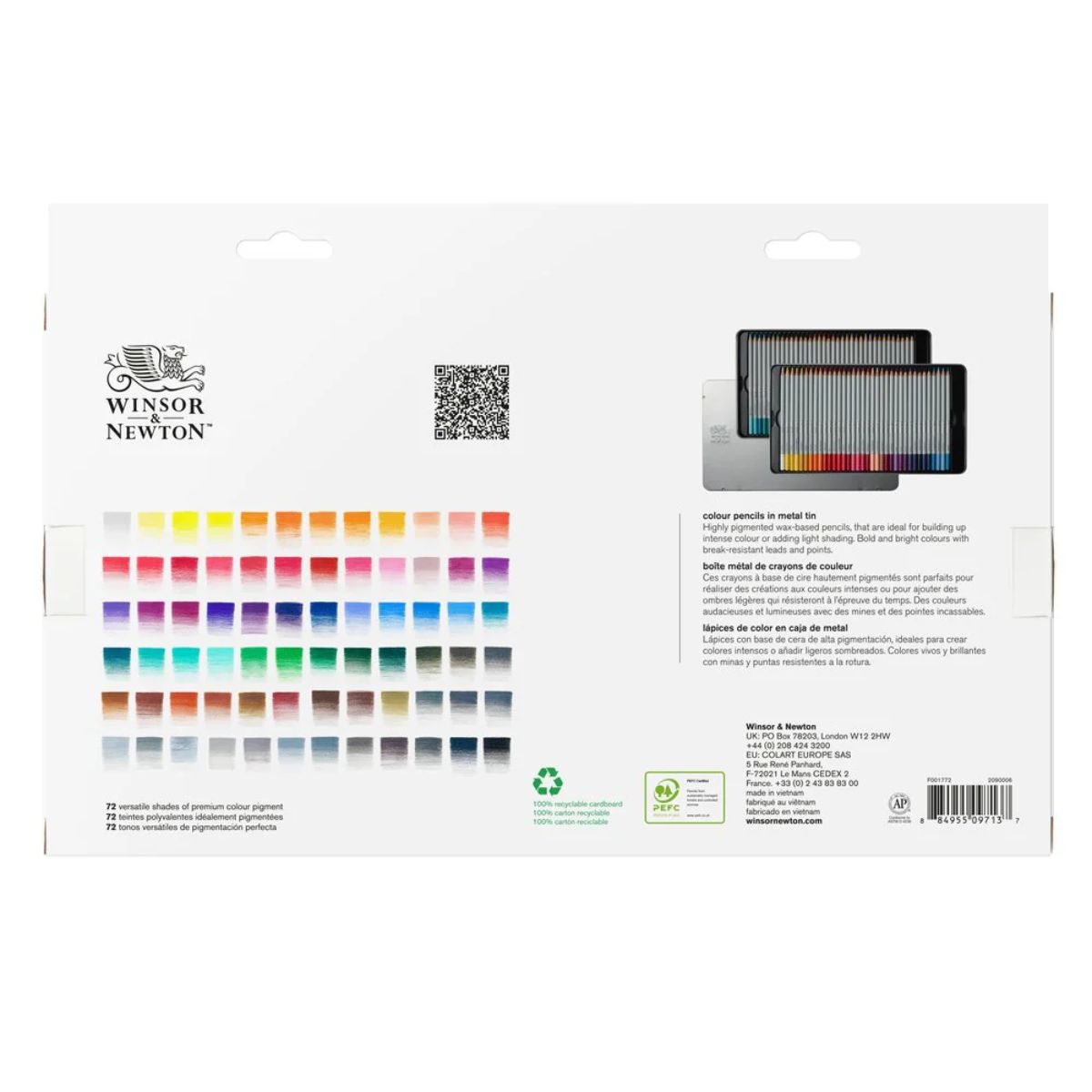 Estojo Lápis de Cor Studio Collection Winsor & Newton com 72 Pecas