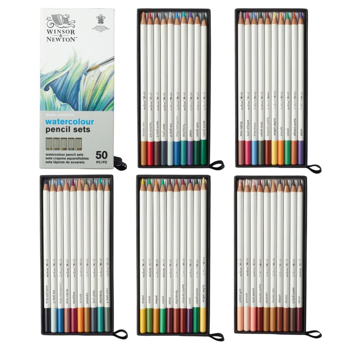 Estojo Lápis de Cor Aquarela Studio Collection com 50 Cores