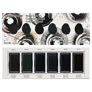 Estojo de Tinta Aquarela Pastilha Kuretake Gansai Tambi com 6 Cores Tons Sumi