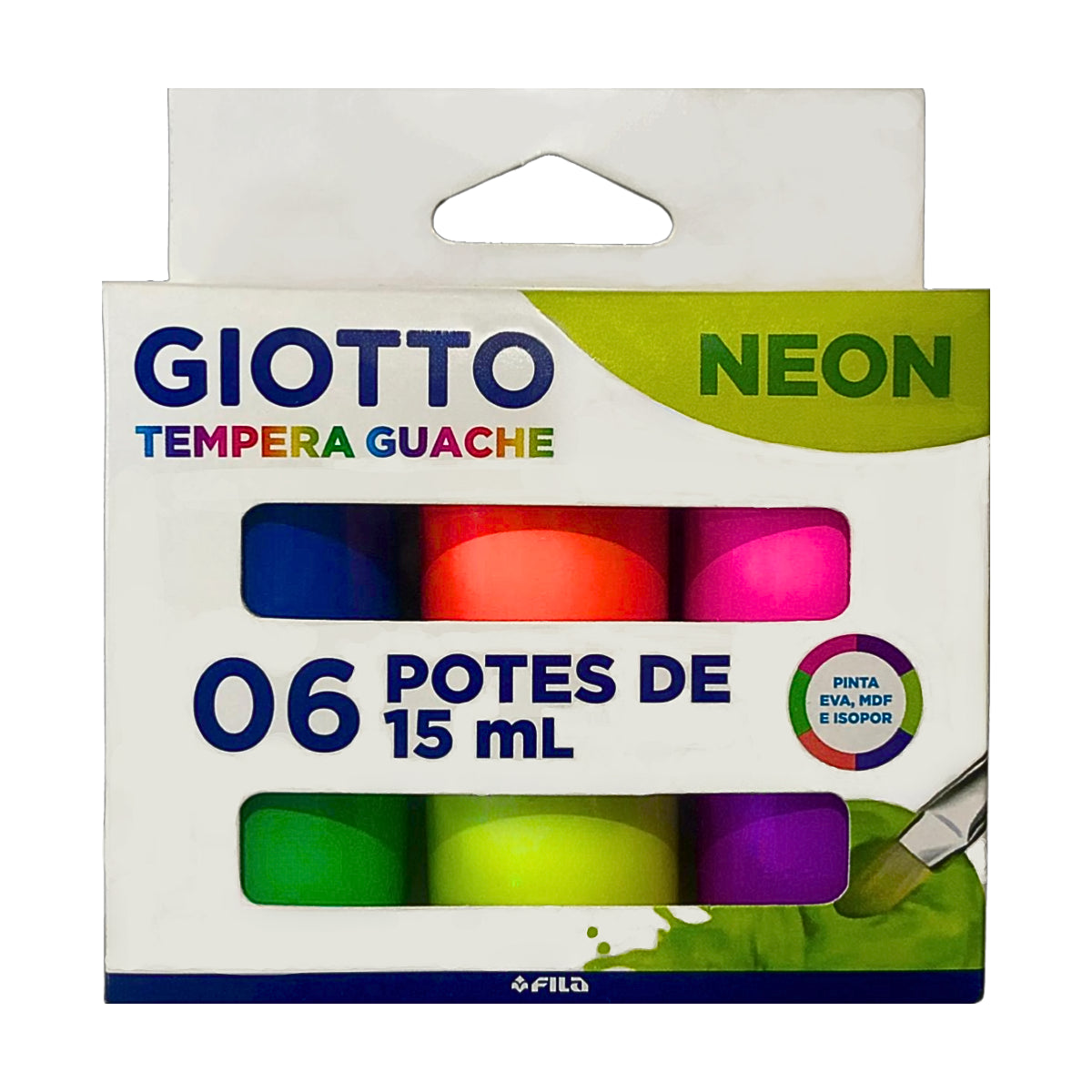 Estojo de Tinta Guache Giotto Têmpera Neon 15ml 6 Cores 020000