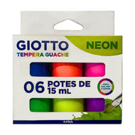 Estojo de Tinta Guache Giotto Têmpera Neon 15ml 6 Cores 020000