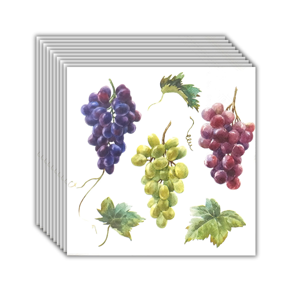 Guardanapo para Decoupage Ambiente 33x33cm com 20 Unidades - Uvas de Vinho
