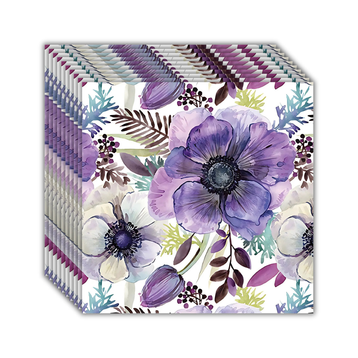 Guardanapo para Decoupage Ambiente 33x33cm com 20 Unidades - Flores Roxas