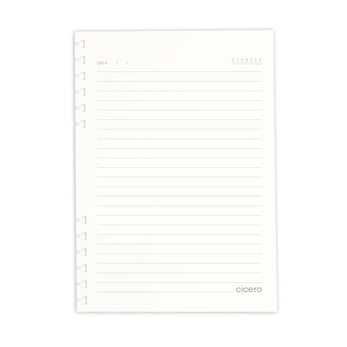 Refil para Caderno Cicero Organizador 14,8x21cm Pautado 40 Folhas Papel Offset