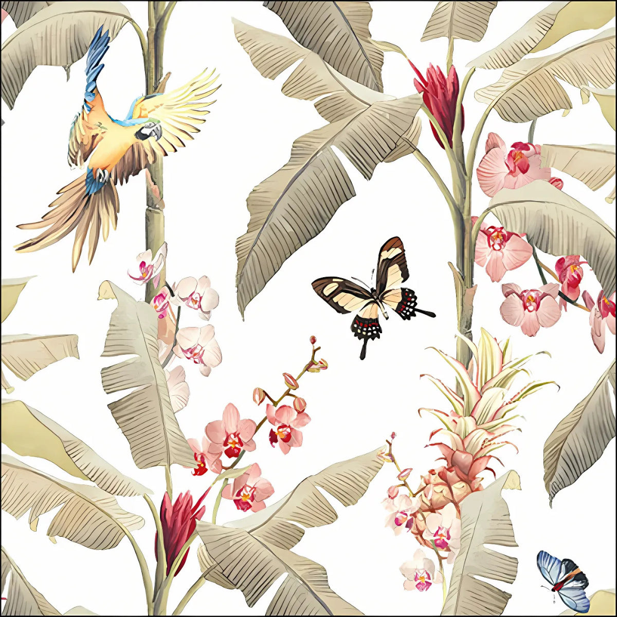 Guardanapo para Decoupage Ambiente 33x33cm com 20 Unidades - Borboleta Arara