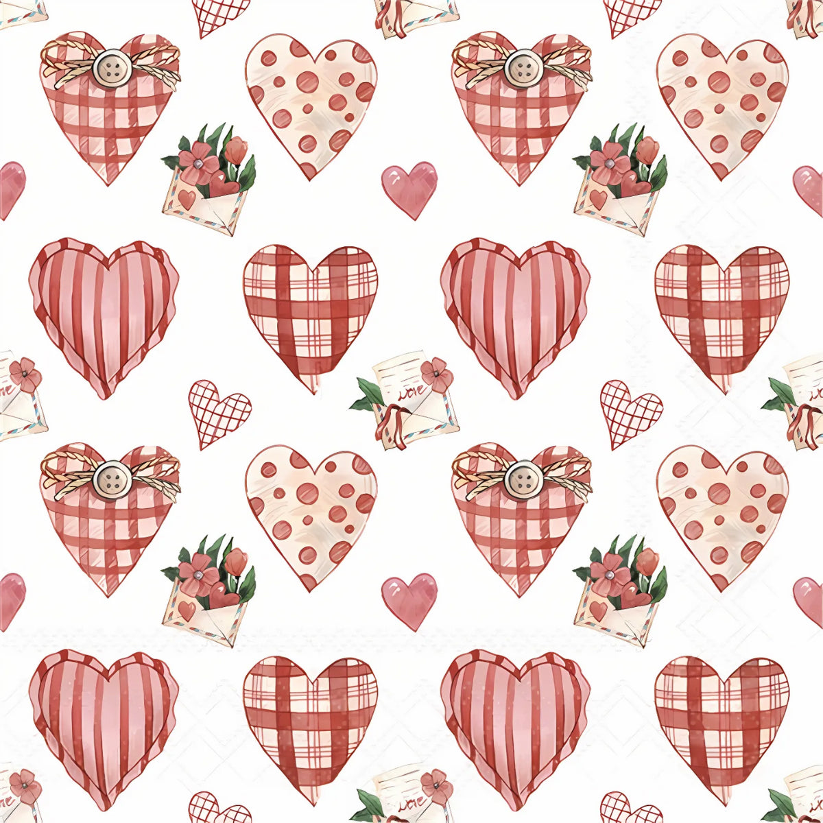 Guardanapo para Decoupage Ambiente 33x33cm com 20 Unidades - Corações