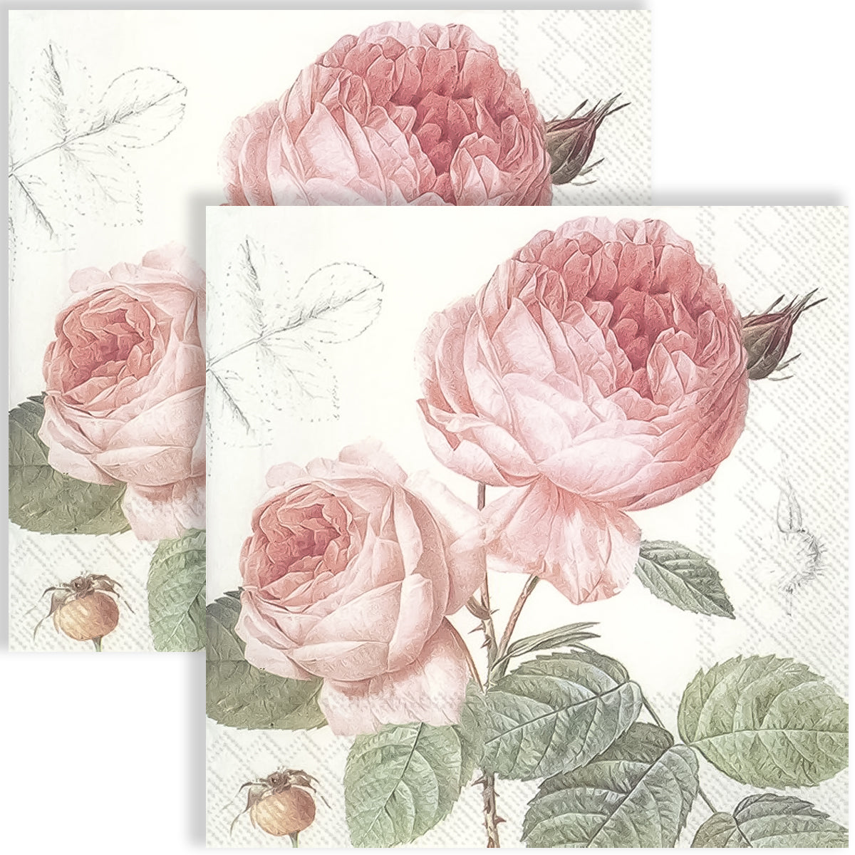 Guardanapo para Decoupage Ihr 33x33cm com 2 Unidades - Rosas Elisabeth