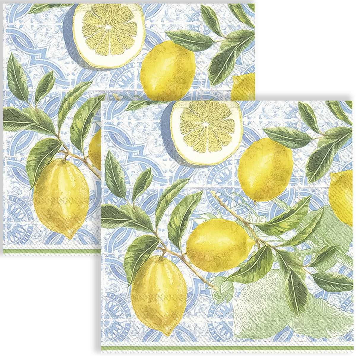 Guardanapo para Decoupage Ihr 33x33cm com 2 Unidades - Limão Cítrico