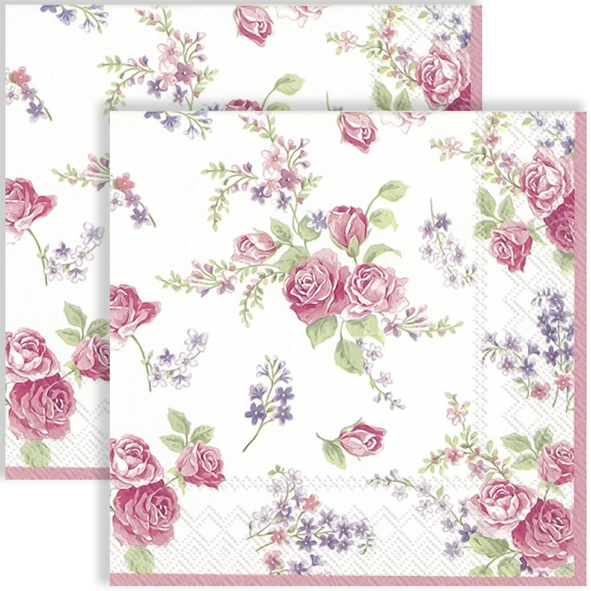 Guardanapo para Decoupage Ihr 33x33cm com 2 Unidades - Rosas Floridas