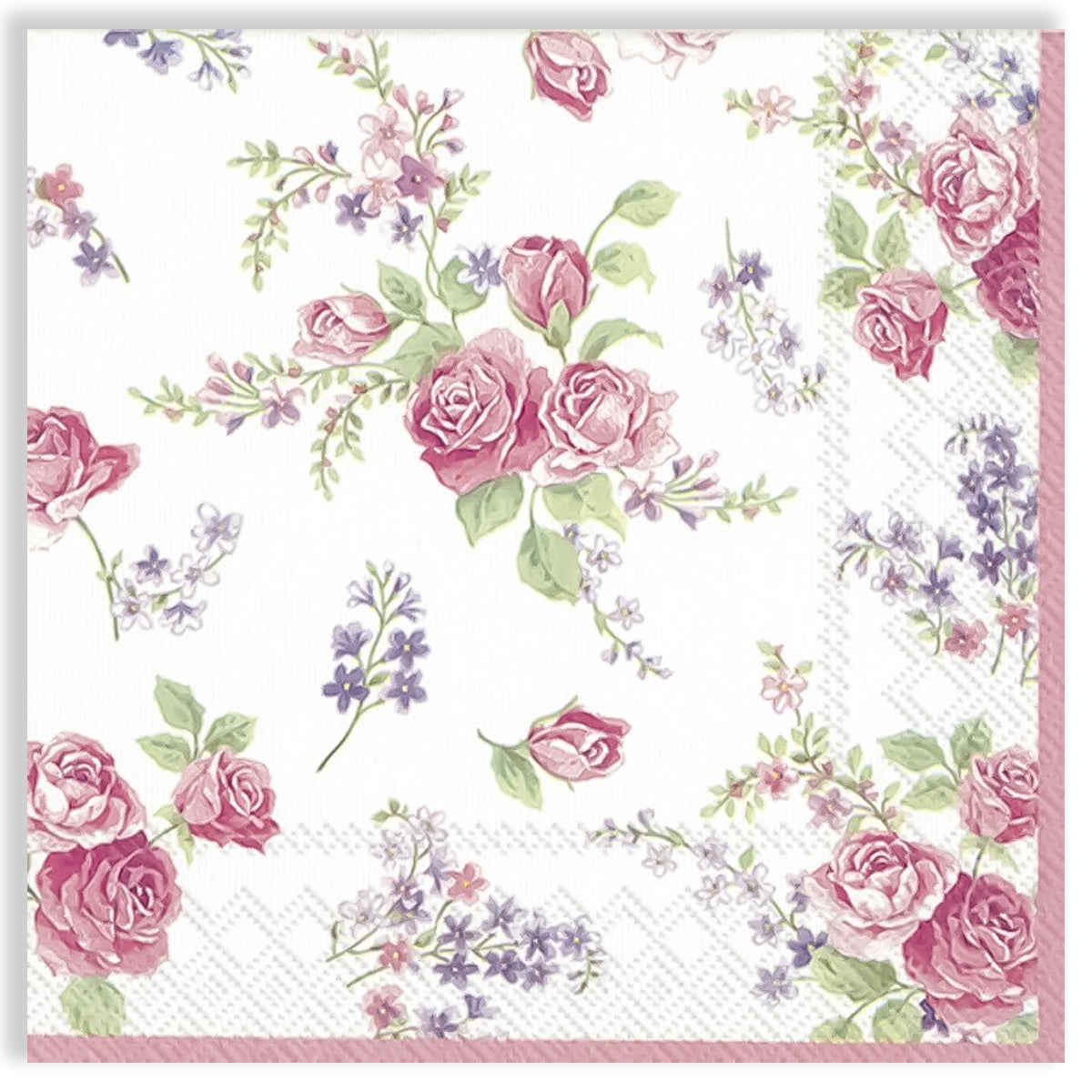 Guardanapo para Decoupage Ihr 33x33cm com 2 Unidades - Rosas Floridas