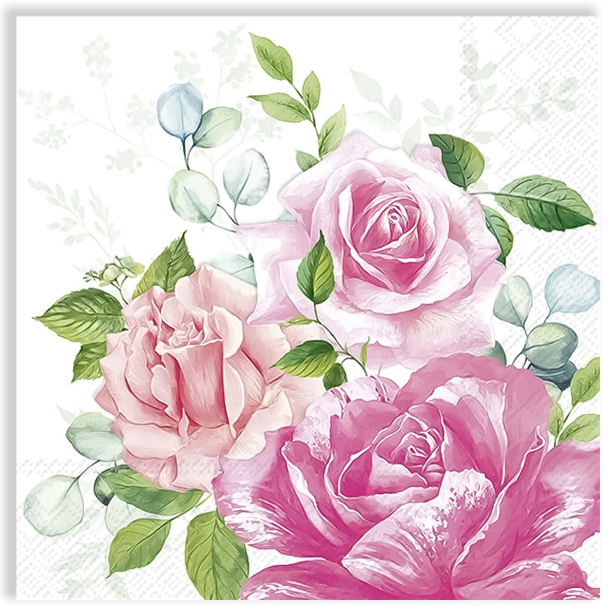 Guardanapo para Decoupage Ihr 33x33cm com 2 Unidades - Rosas Beverly