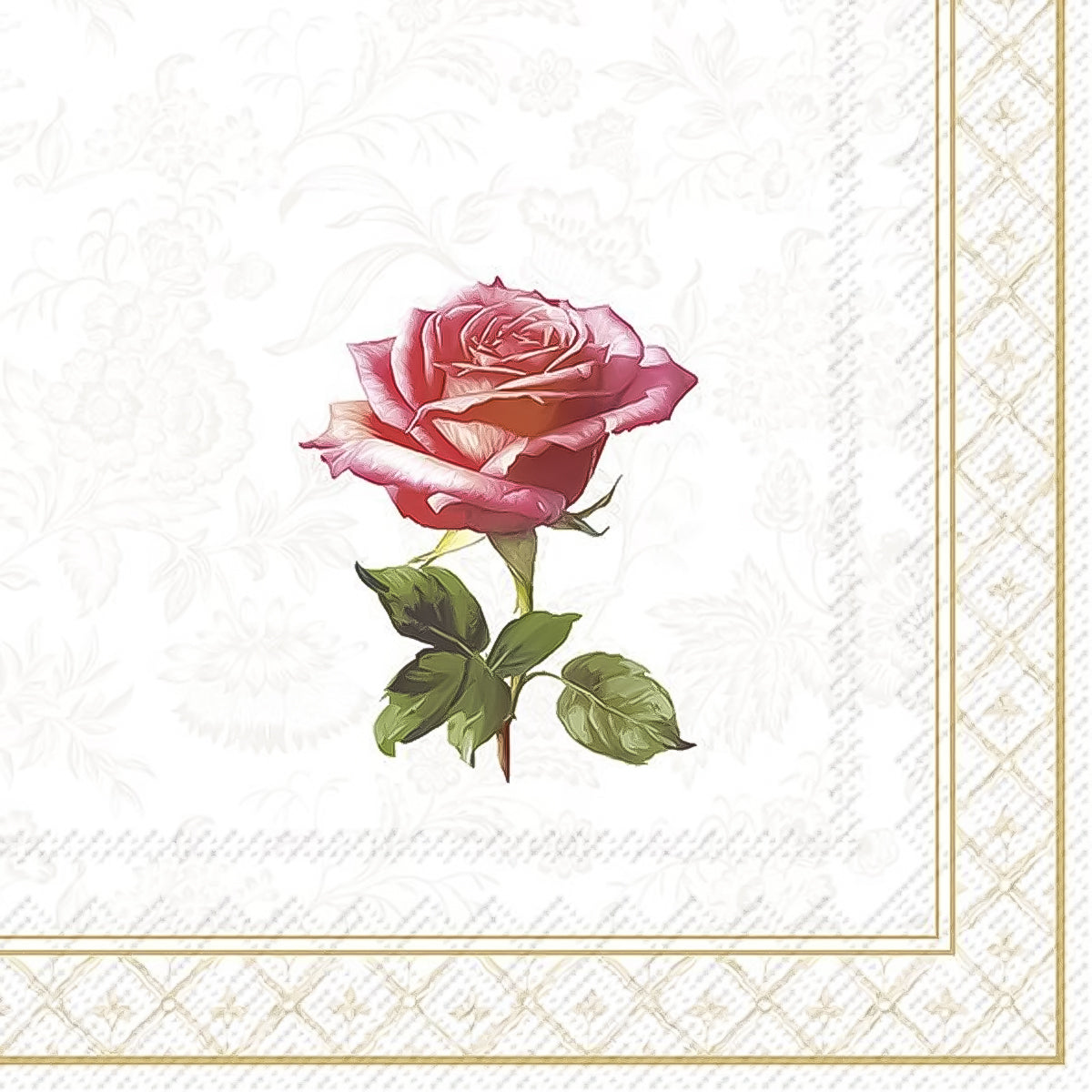 Guardanapo para Decoupage Ihr 33x33 Rosas Rainha Elegante C/ 20 Unidade