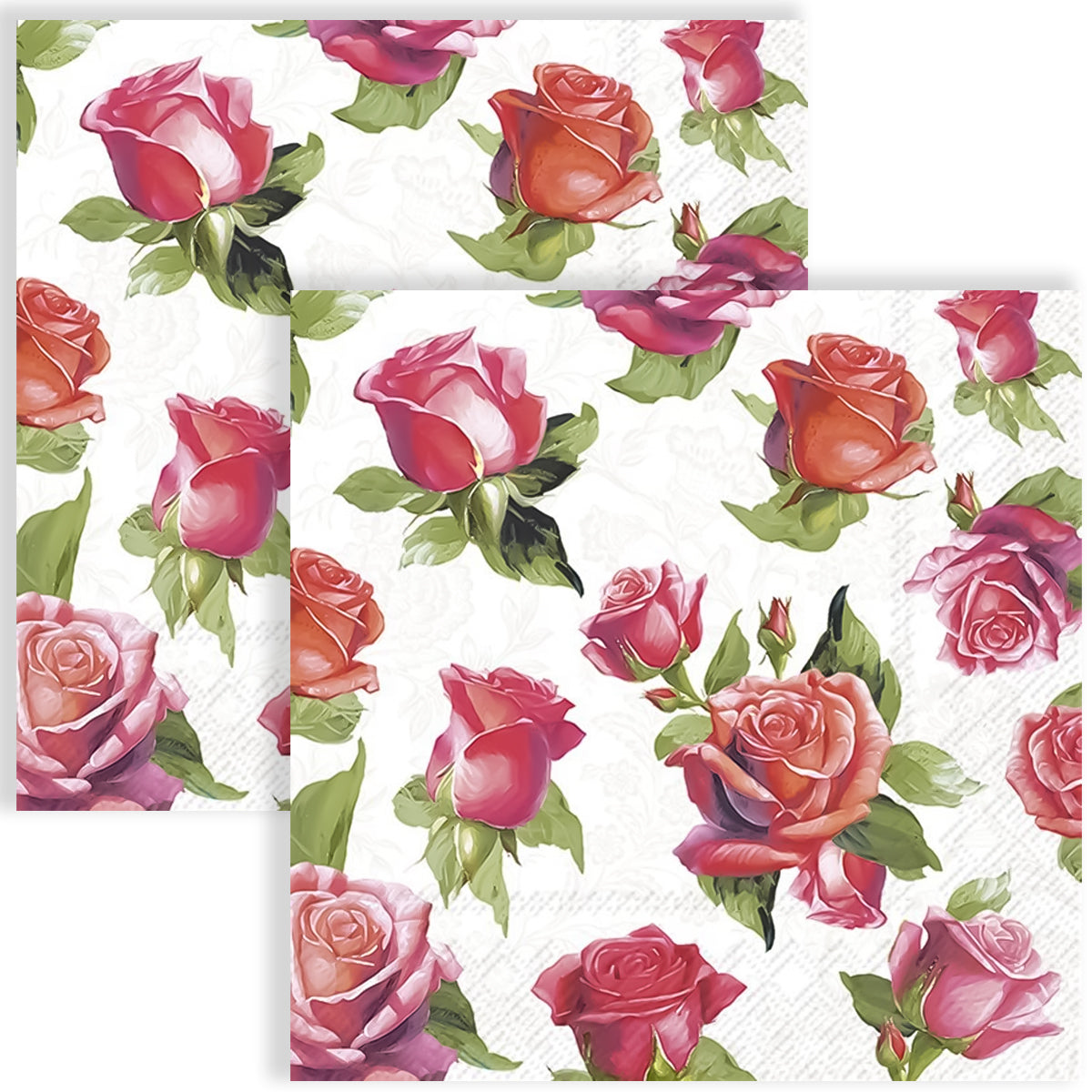 Guardanapo para Decoupage Ihr 33x33cm com 2 Unidades - Rosas Elegantes
