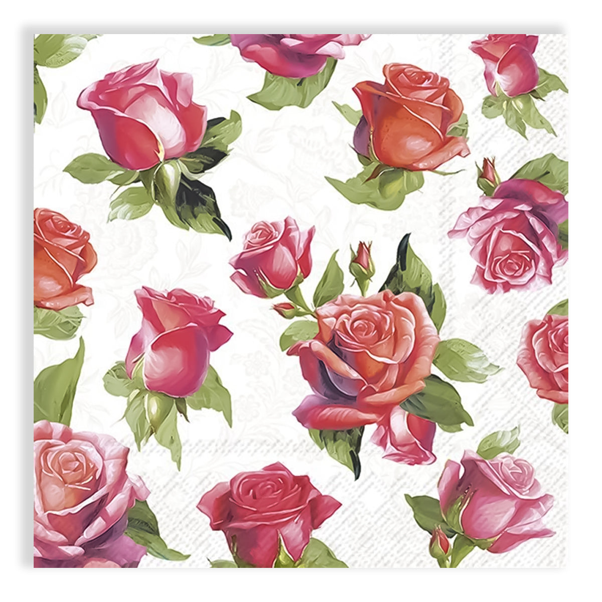 Guardanapo para Decoupage Ihr 33x33cm com 2 Unidades - Rosas Elegantes