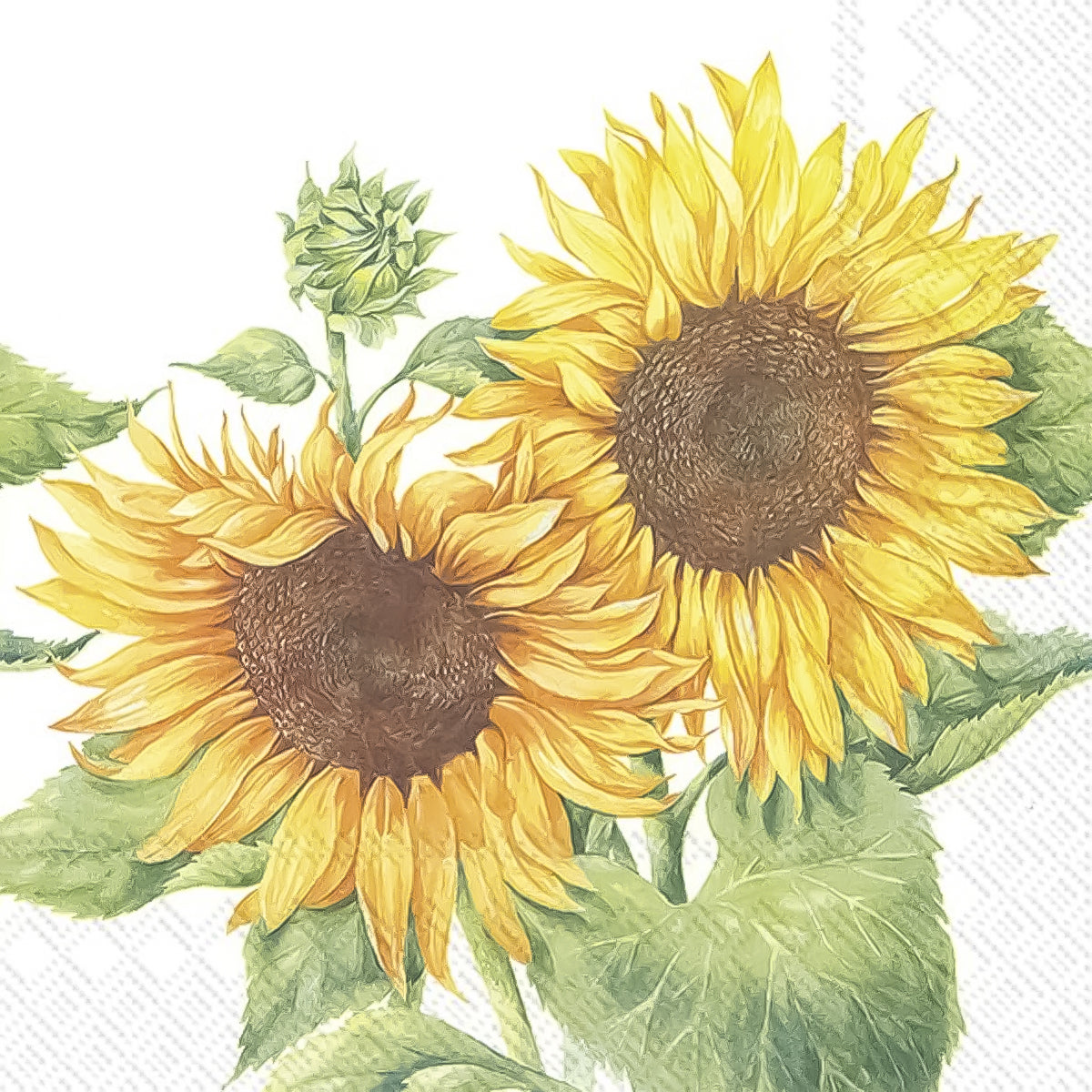 Guardanapo para Decoupage Ihr 33x33cm com 2 Unidades - Girassol Amarelo