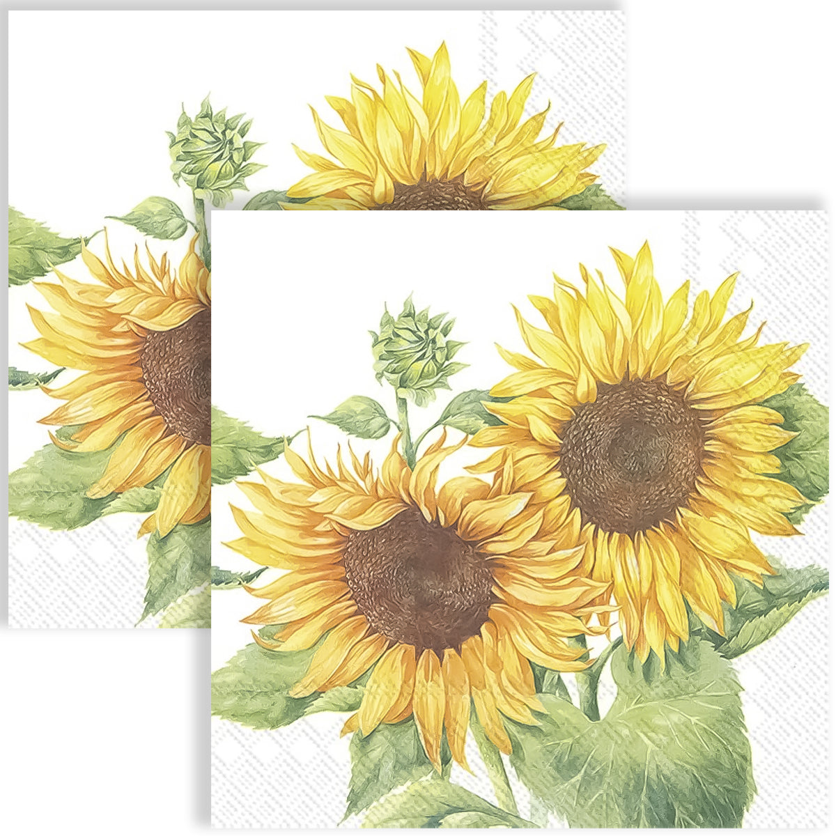 Guardanapo para Decoupage Ihr 33x33 Girassol Branco C/ 20 Unidade