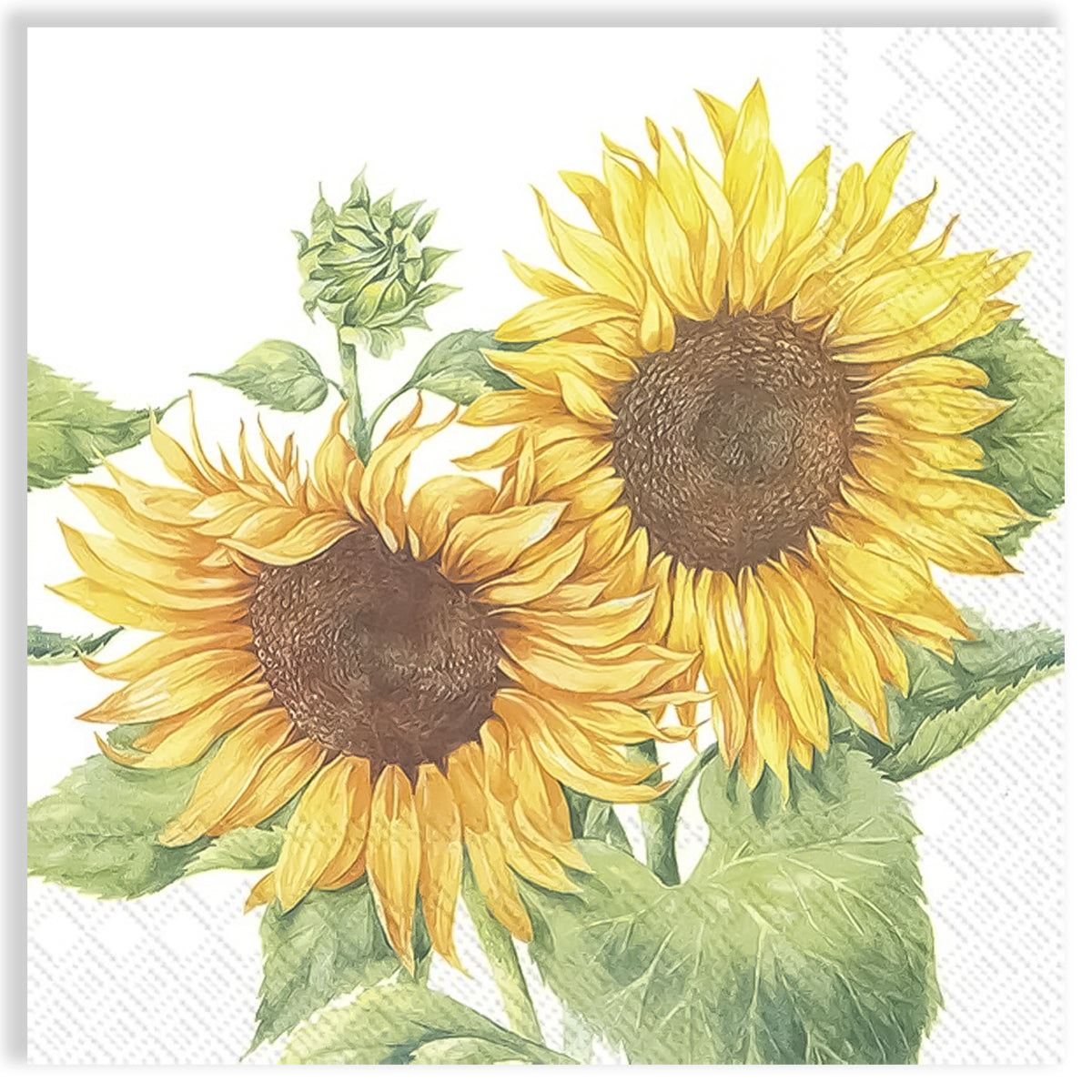 Guardanapo para Decoupage Ihr 33x33 Girassol Branco C/ 20 Unidade