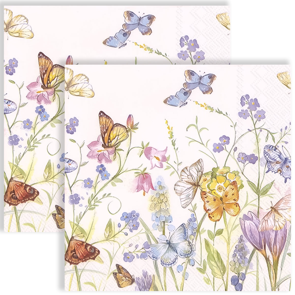 Guardanapo para Decoupage Ihr 33x33cm com 2 Unidades - Borboletas Coloridas