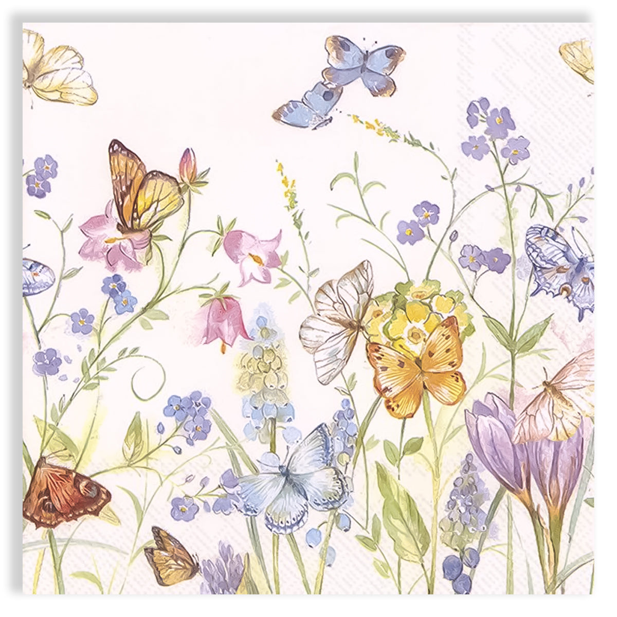 Guardanapo para Decoupage Ihr 33x33cm com 2 Unidades - Borboletas Coloridas