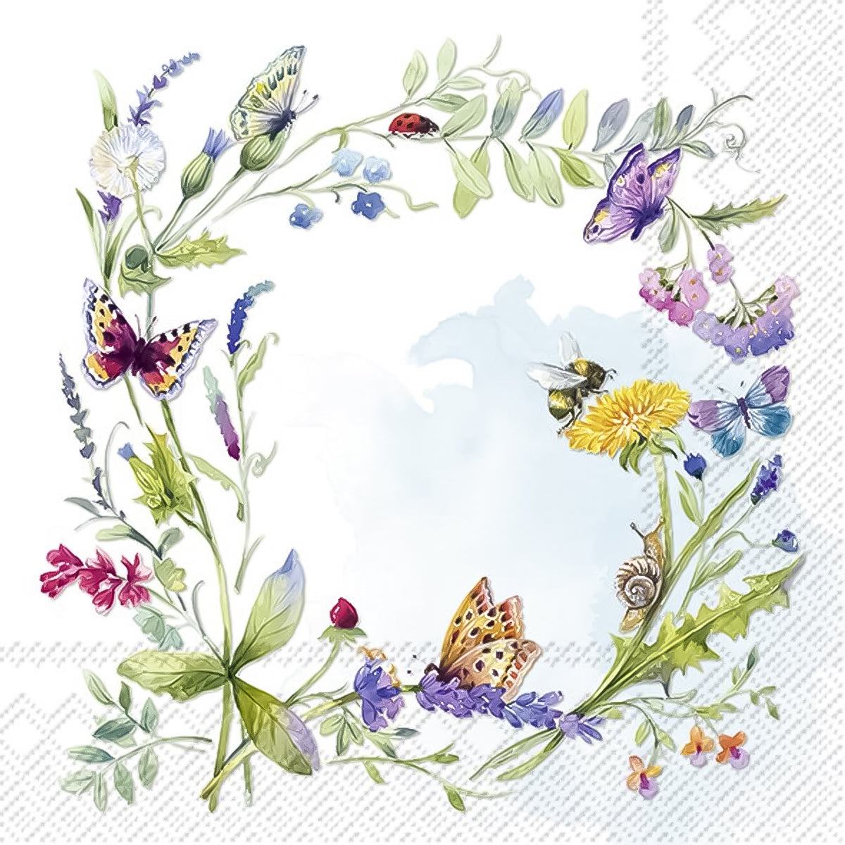 Guardanapo para Decoupage Ihr 33x33cm com 2 Unidades - Coroa de Primavera