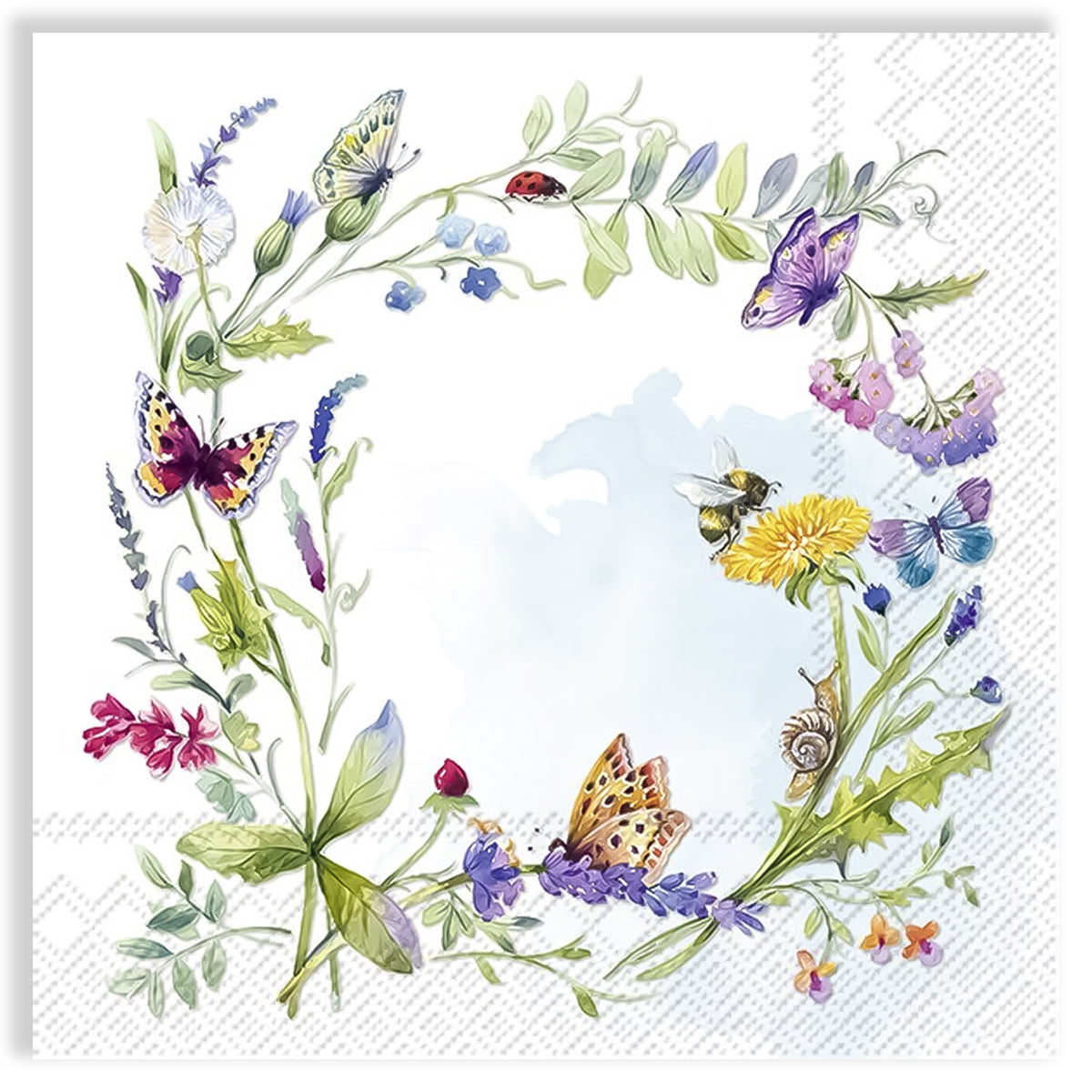 Guardanapo para Decoupage Ihr 33x33cm com 2 Unidades - Coroa de Primavera