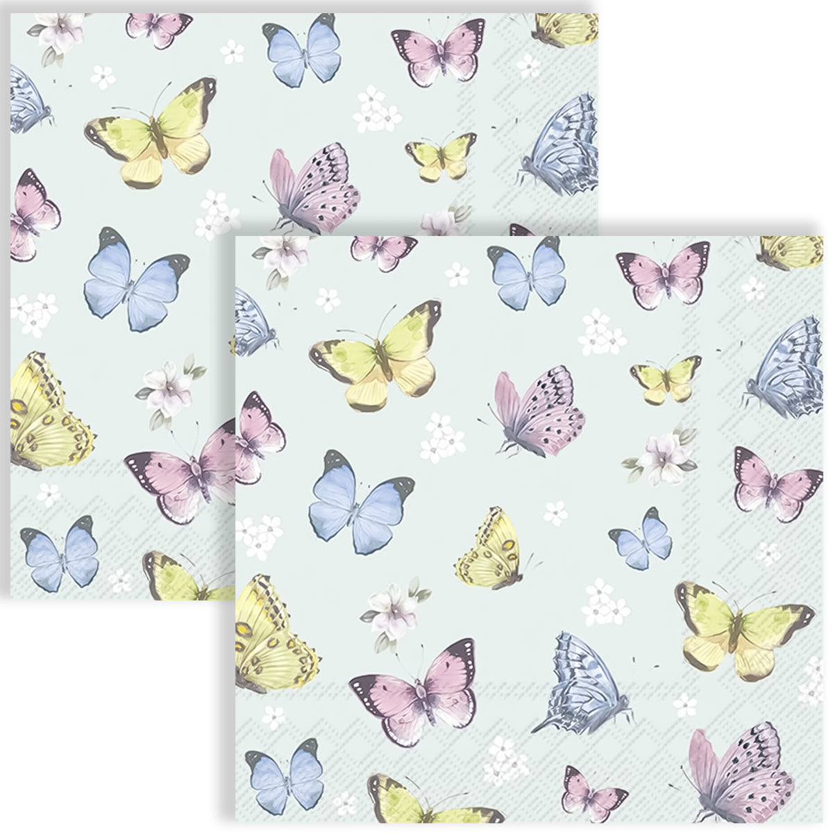 Guardanapo para Decoupage Ihr 33x33cm com 2 Unidades - Borboleta Azul