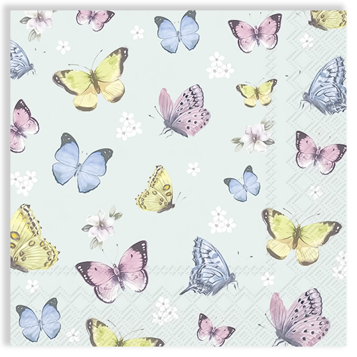 Guardanapo para Decoupage Ihr 33x33cm com 2 Unidades - Borboleta Azul