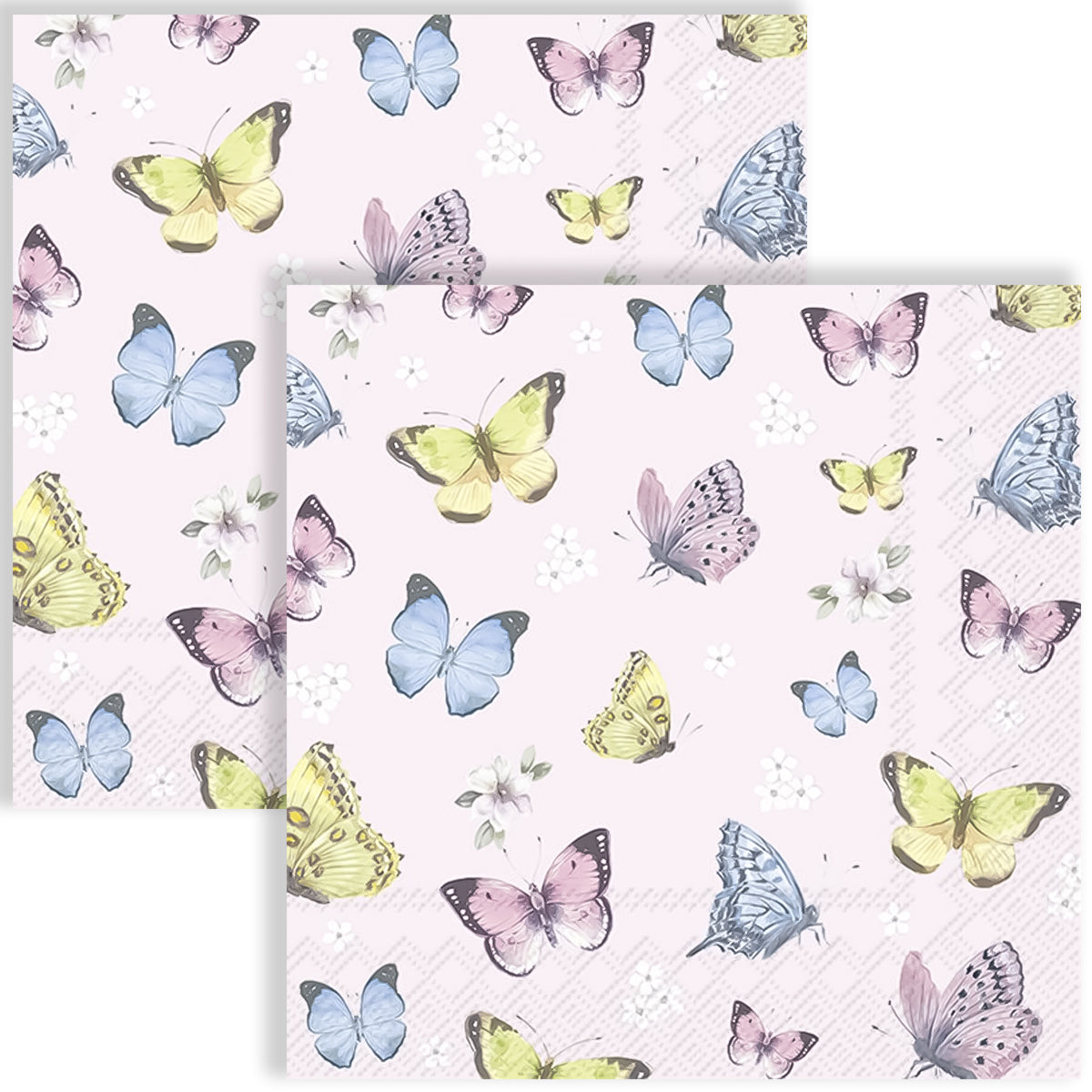 Guardanapo para Decoupage Ihr 33x33cm com 2 Unidades - Borboleta Rosa