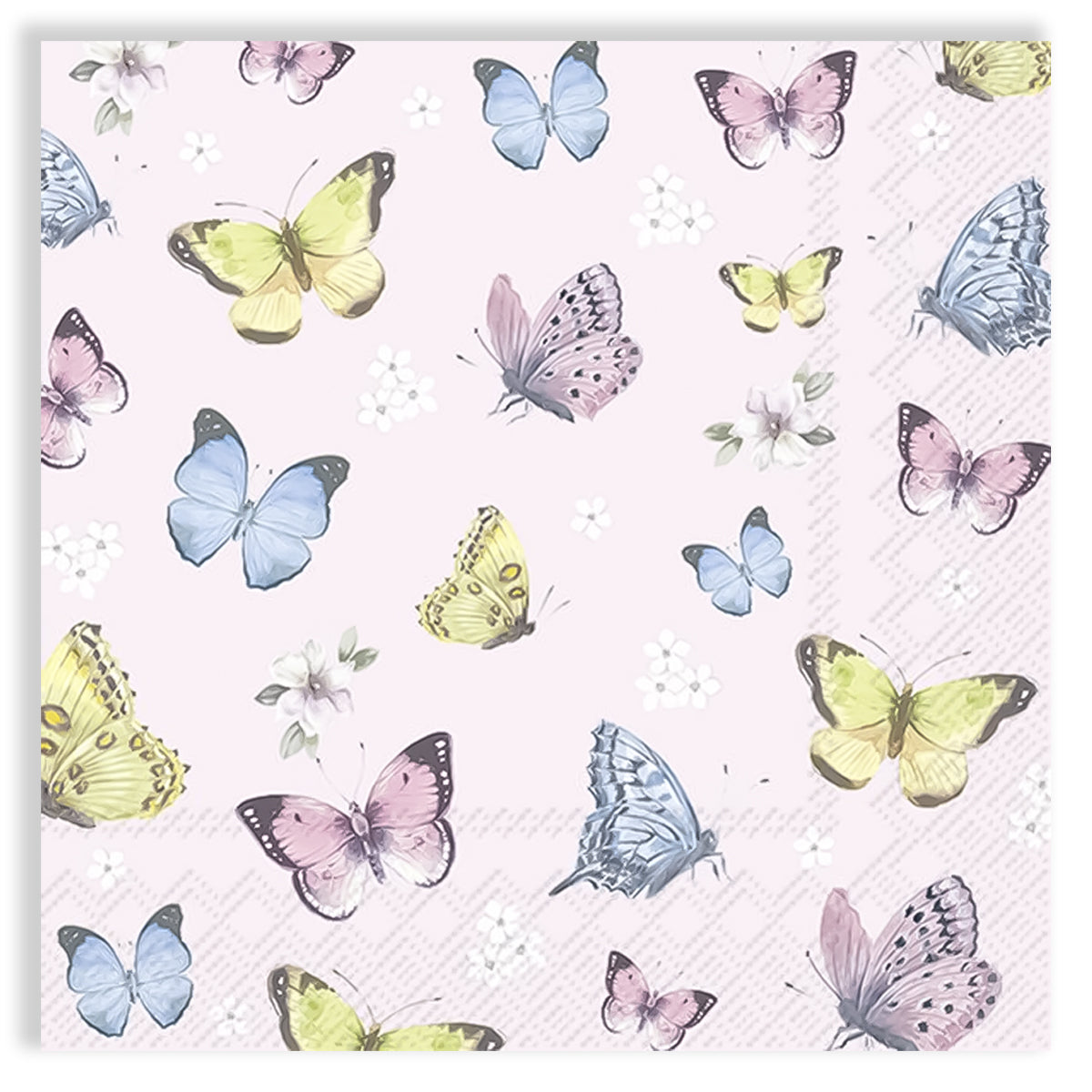 Guardanapo para Decoupage Ihr 33x33cm com 2 Unidades - Borboleta Rosa