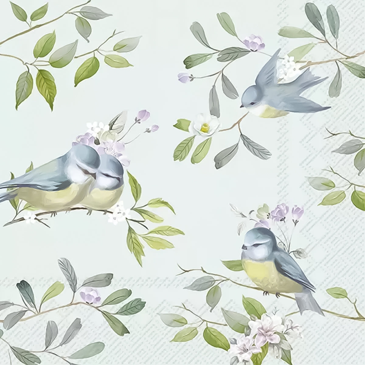 20 Guardanapo para Decoupage Ihr Passaros Romantico Azul C/ 20 Unidade