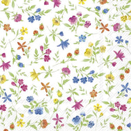 Guardanapo para Decoupage Ihr 33x33 Flores Felizes Azul Amarelo C/ 20 Unidade