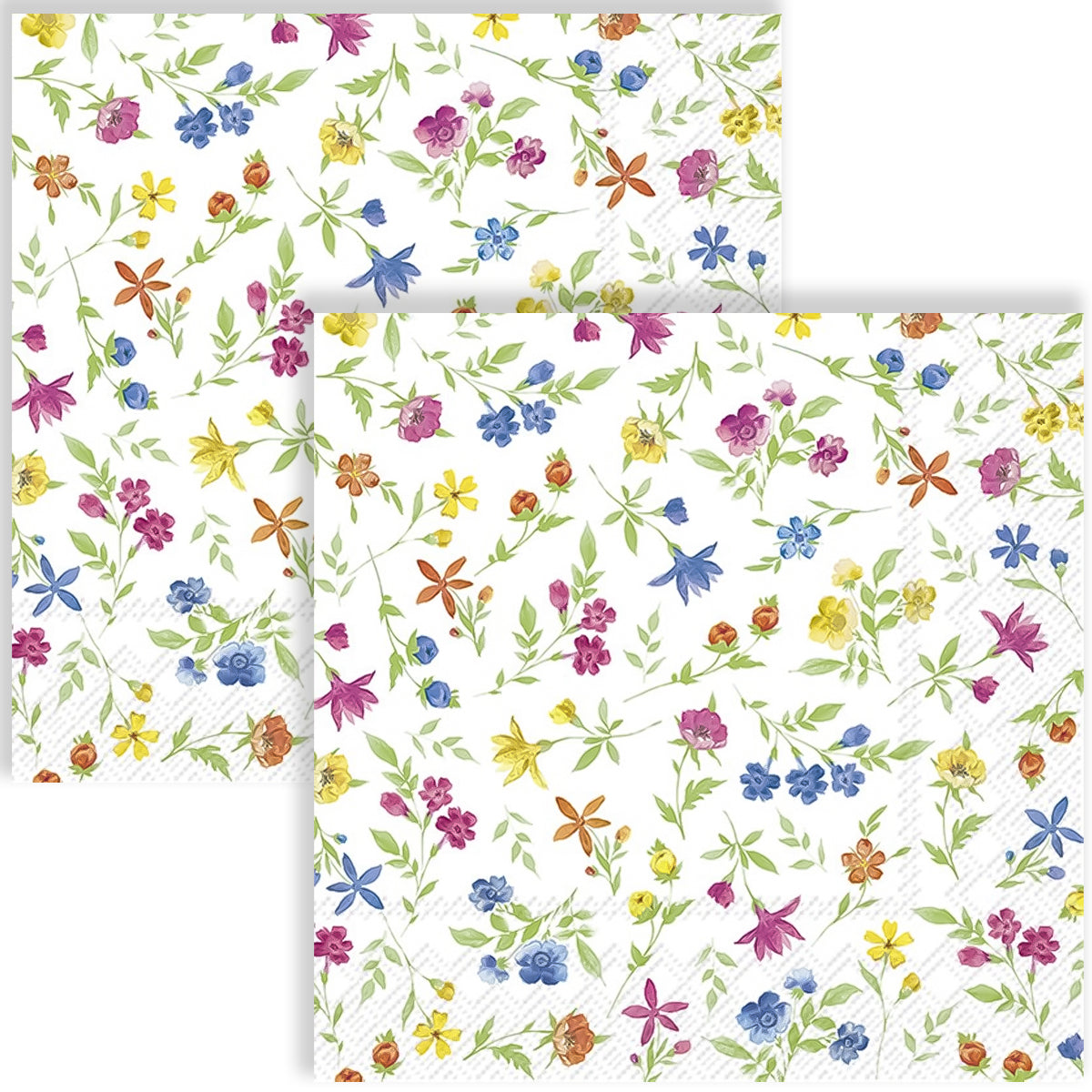 Guardanapo para Decoupage Ihr 33x33 Flores Felizes Azul Amarelo C/ 20 Unidade