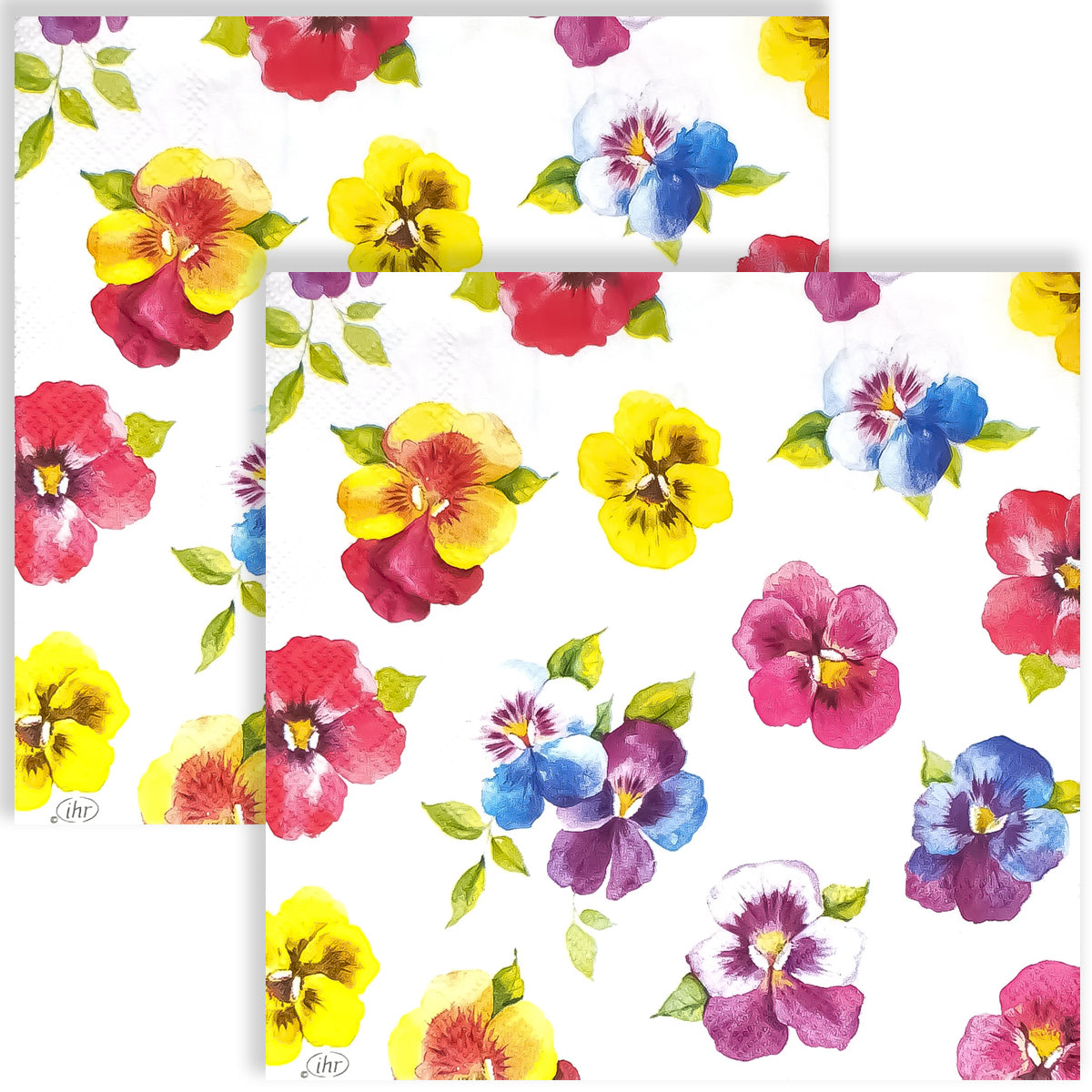 Guardanapo para Decoupage Ihr 33x33cm com 2 Unidades - Flor Amor Perfeito