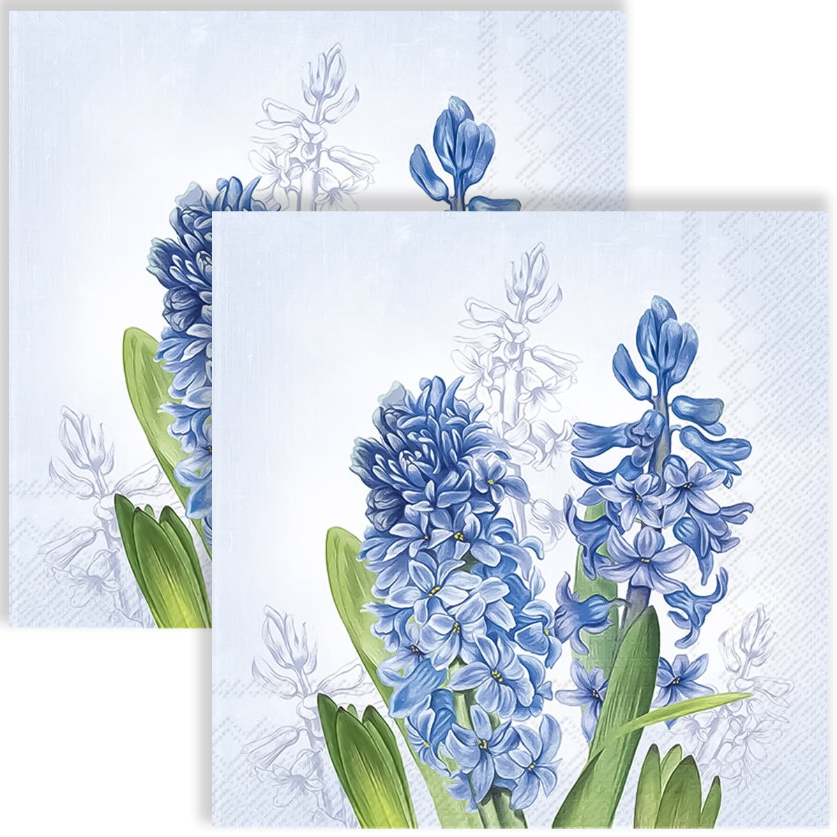 Guardanapo para Decoupage Ihr 33x33cm com 2 Unidades - Flor Azul Jacinto
