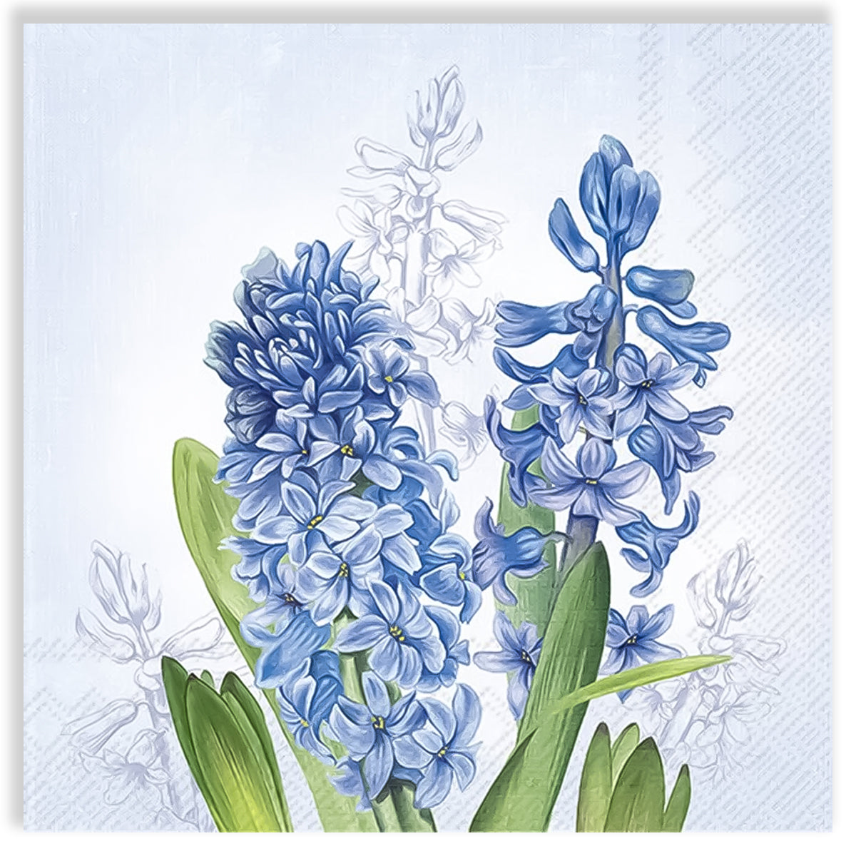 Guardanapo para Decoupage Ihr 33x33cm com 2 Unidades - Flor Azul Jacinto
