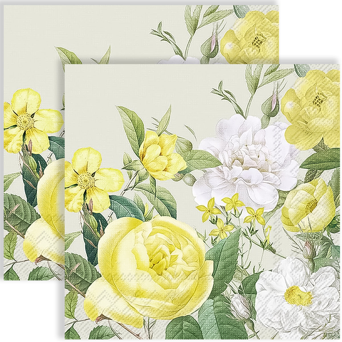 Guardanapo para Decoupage Ihr 33x33cm com 2 Unidades - Rosa Amarela